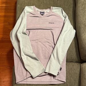 Patagonia Two-Tone Long Sleeve Shirt in Light Green and Gray